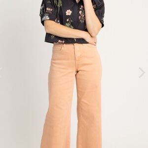 Easel Soft Stretch Twill Pant  WIDE LEG JEANS, PEACH